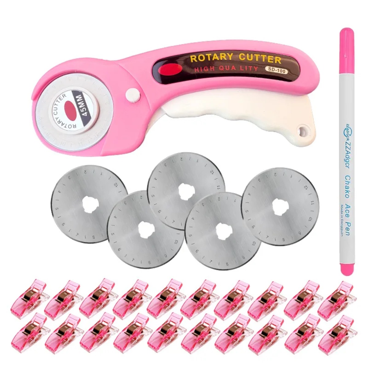 Rotary Cutter For Fabric 45Mm - قاطع دوار وردي اللون مقاس 45