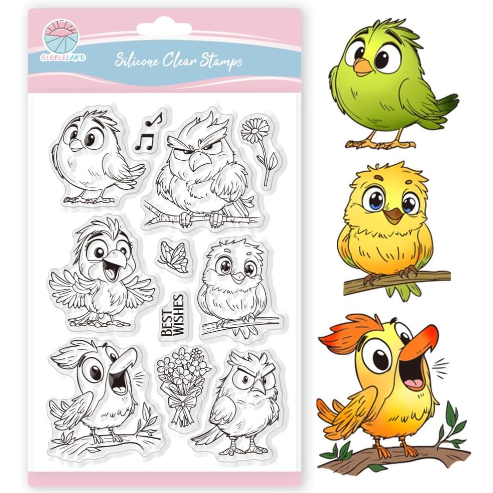 Clear Silicone Stamps For Card Making - مضحك الطيور واضح Stamps لسكرابوكينغ الزهور