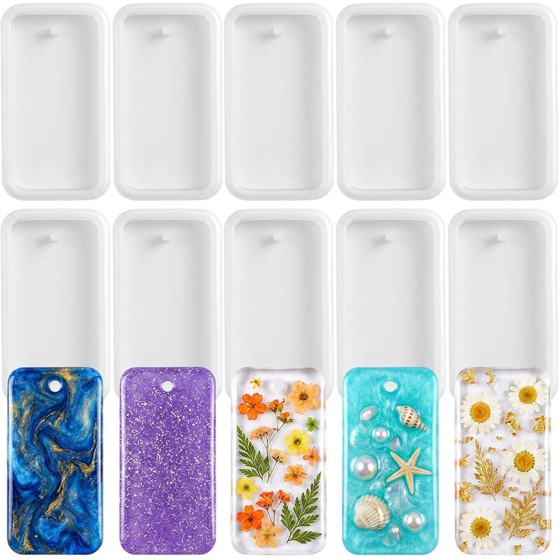Silicone Epoxy Resin Molds Set - 10 قوالب صب للمجوهرات المصنوعة من