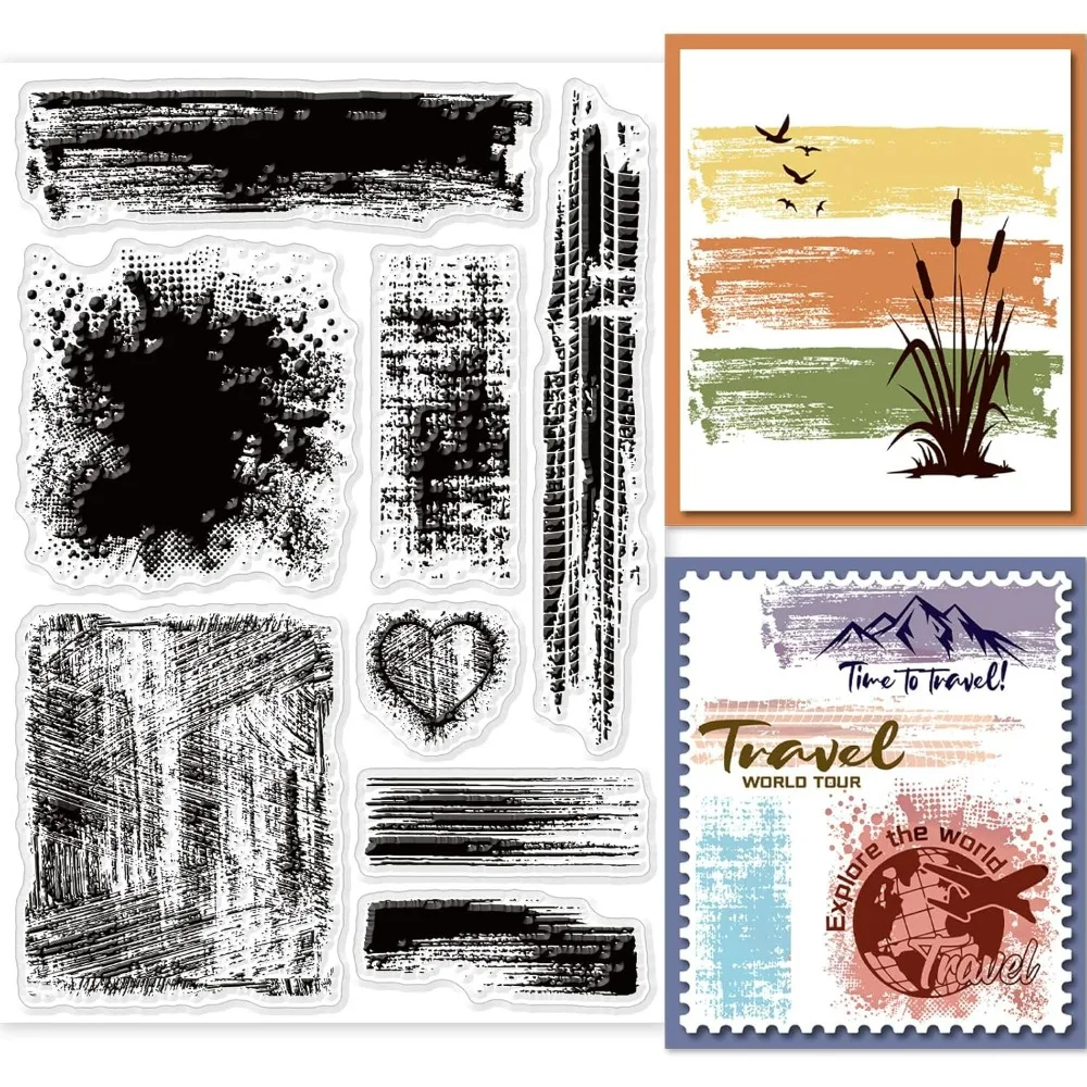 Clear Silicone Stamps For Card Making - 1 قطعة خلفية وصمة عار واضح