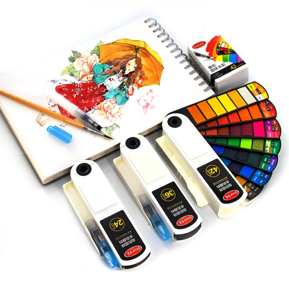مجموعة ألوان مائية قابلة للطي، - مراجعة Watercolor Paint Set Solid Pigment وسعره
